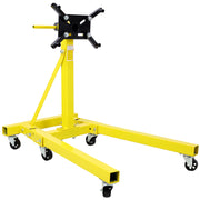 Heavy-Duty Folding Engine Stand 2000 LBS Capacity with Adjustable Mounting Head in Yellow Steel