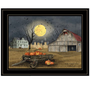 'Spooky Harvest Moon' By Billy Jacobs, Ready to Hang Framed Print, Black Frame
