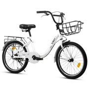 A20182  20 Inch Kids Bike for Boys & Girls, Children's Bicycle with Coaster Brake & V-Brake, 1-Speed, Chain Guard & Rear Rack, Lightweight Steel Frame (Pink, Green, Purple, White)