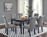 Leviton Urban Style Wood Dark Wash Turned-Leg Dining Set: Table and 6 Chairs