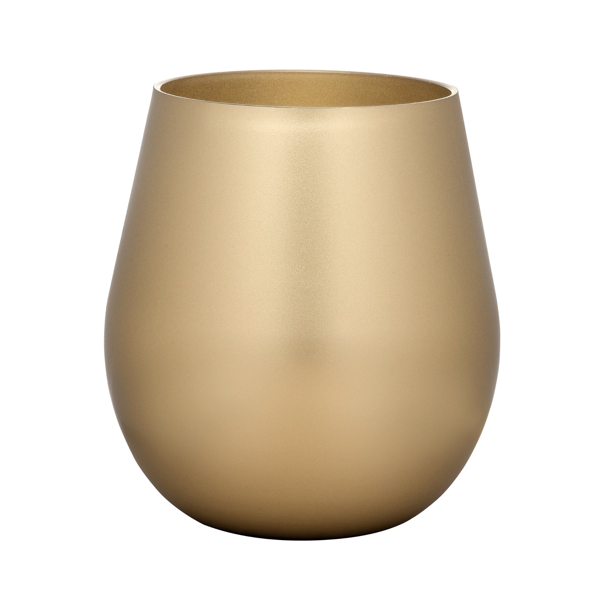 LeadingWare Metallic Gold Plastic Wine Glasses Set of 4, BPA Free, Unbreakable, 18oz