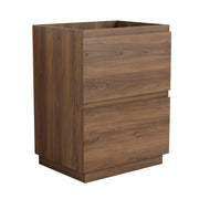 Brown 24' Freestanding Bathroom Vanity with Double Drawer in Engineered Wood