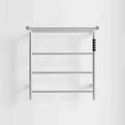 Heated Towel Rack with Top Shelf, 3-Bar Towel Wall MountedWarmer for Bathroom with Intelligent Touch Screen Timer, 304 Stainless Steel Polished, Plug-in/Hard-Wired