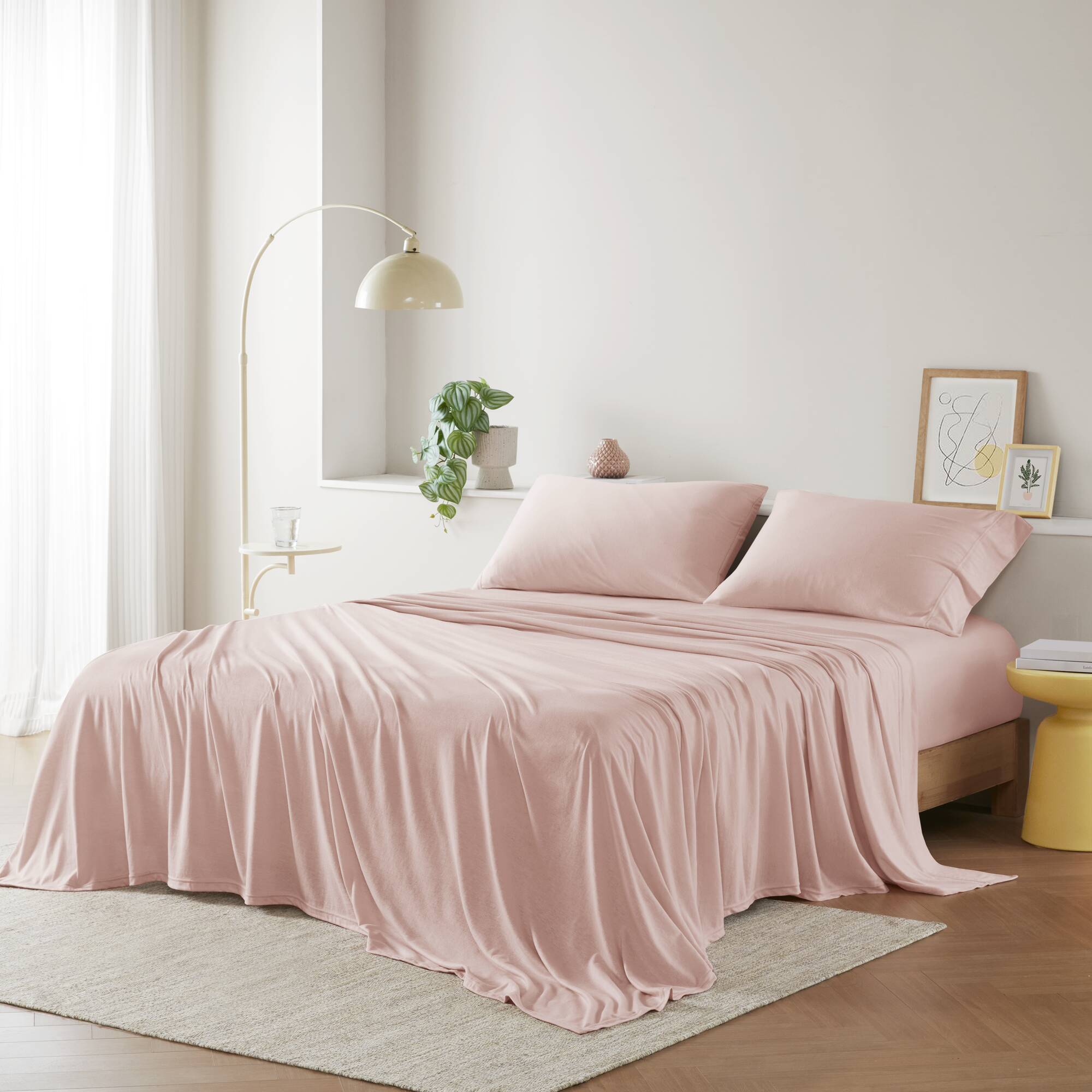 Cotton Blend Jersey Knit All Season Sheet Set Twin XL