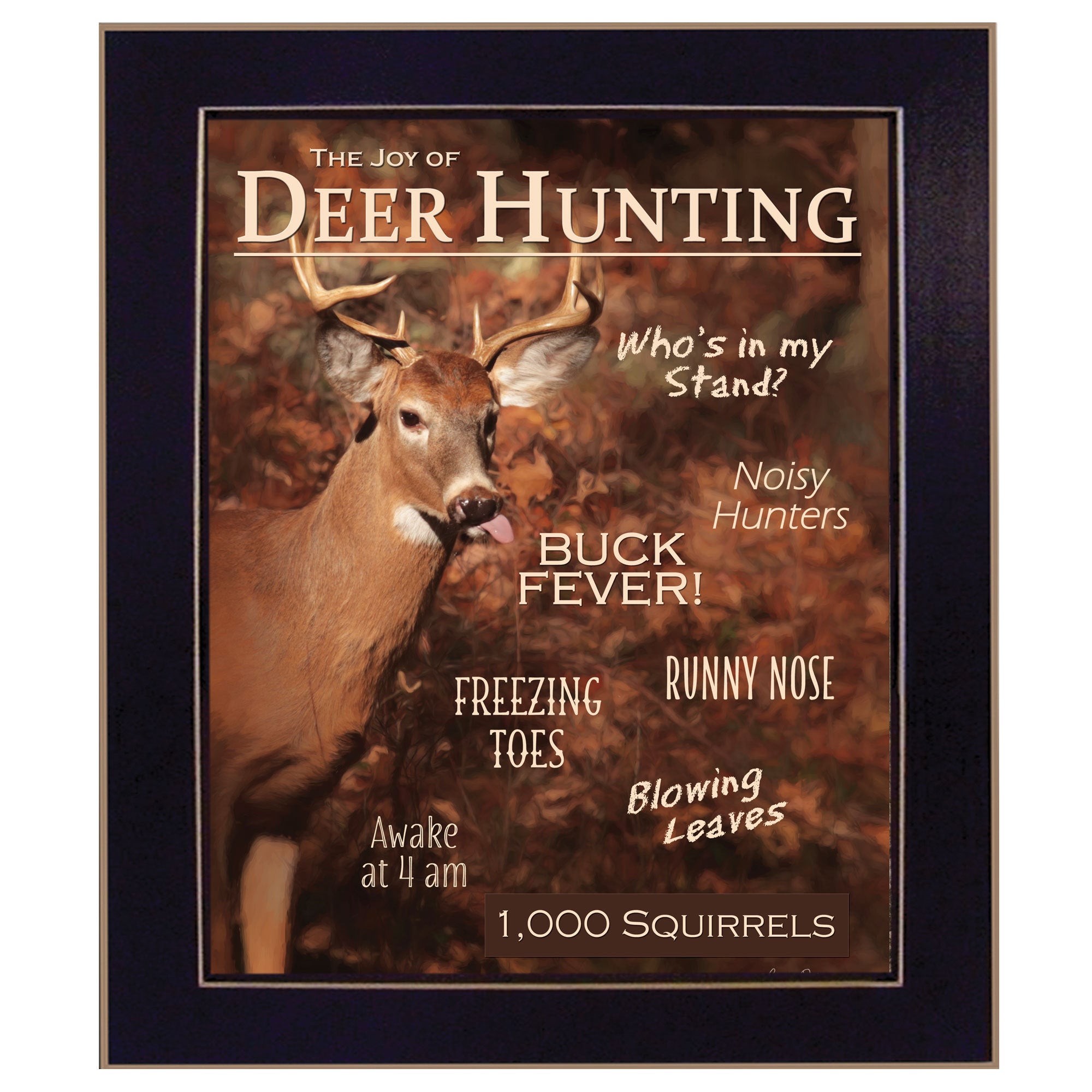 'Joy of Hunting deer' by Lori Deiter, Ready to Hang Framed Print, Black Frame