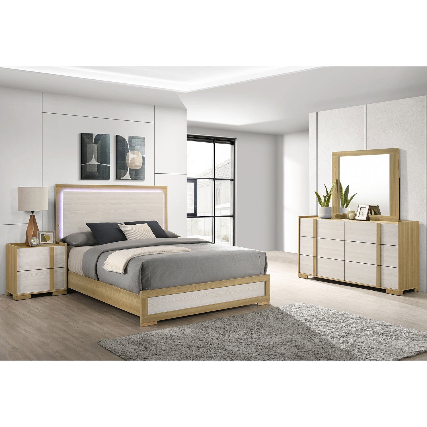 Lincoln Natural 4-piece Queen Bedroom Set