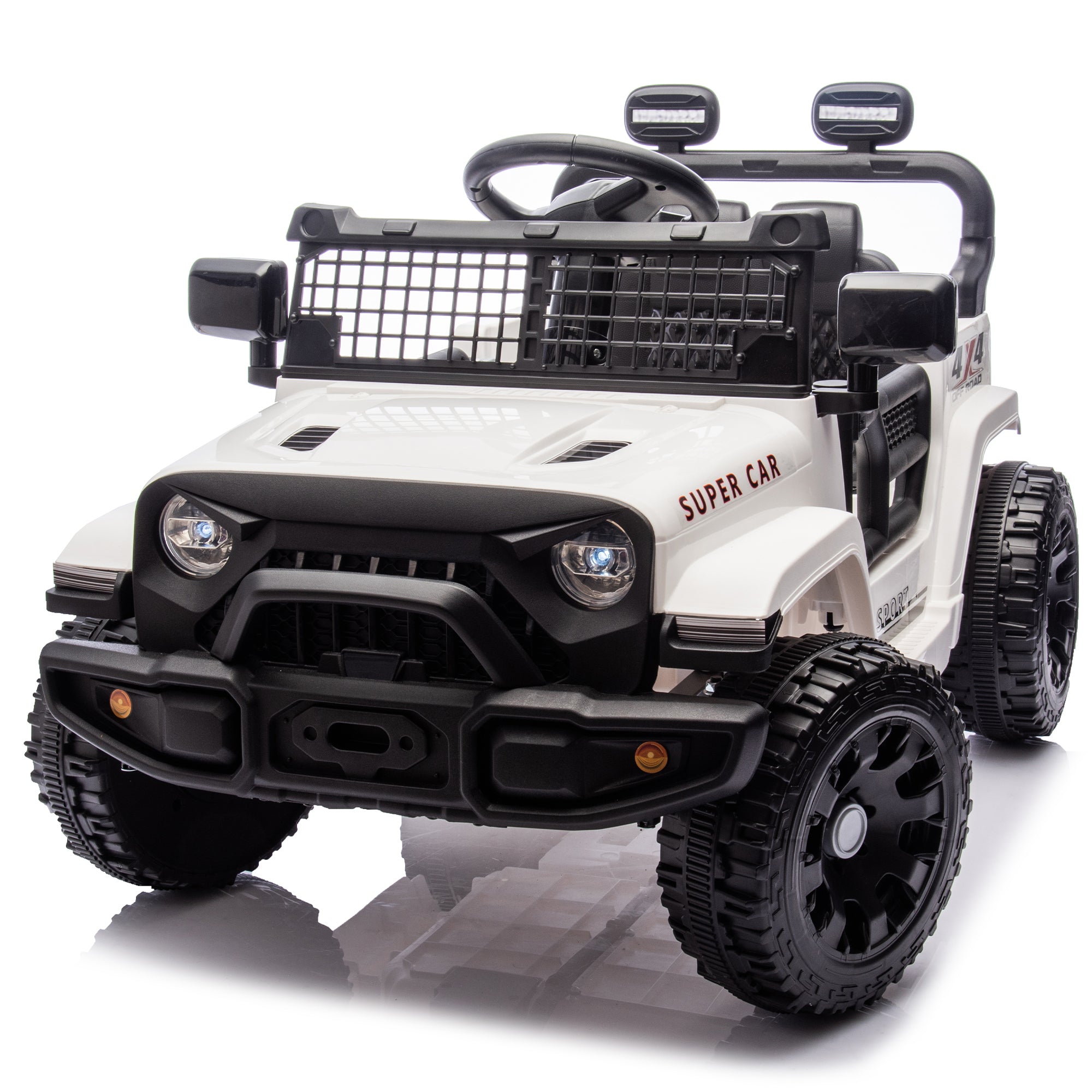 24V Kids Ride on Car W/Parents Control,Four-wheel suspension,2WD,Power display,Bluetooth,MP3,Music,LED headlight,Provide a speed of 1.86-3.11MPH For Kids Around 3 years old.