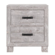 Farmhouse Style ROVER Gray Nightstand with Spacious Drawers and Solid Wood Construction