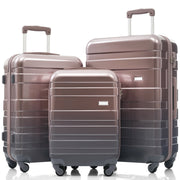 Luggage Sets New Model ABS Hardshell 3pcs Clearance Luggage Hardside Lightweight Durable Suitcase sets Spinner Wheels Suitcase with TSA Lock 20''24''28''( golden)