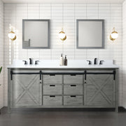 Ash Grey Double Bath Vanity 84 in. W x 22 in. D, with Cultured Marble Countertop