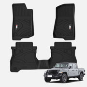 Car floor mats trunk mat compatible with 2022+ Jeep Gladiator JT 4 Doors 3D TPE foot covers all-weather car accessories