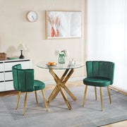 1+2,3pieces dining set, Table metal leg Mid-century Dining Table for 4-6 people With Glass Table Top, Pedestal Dining Table, End Table Leisure Coffee Table