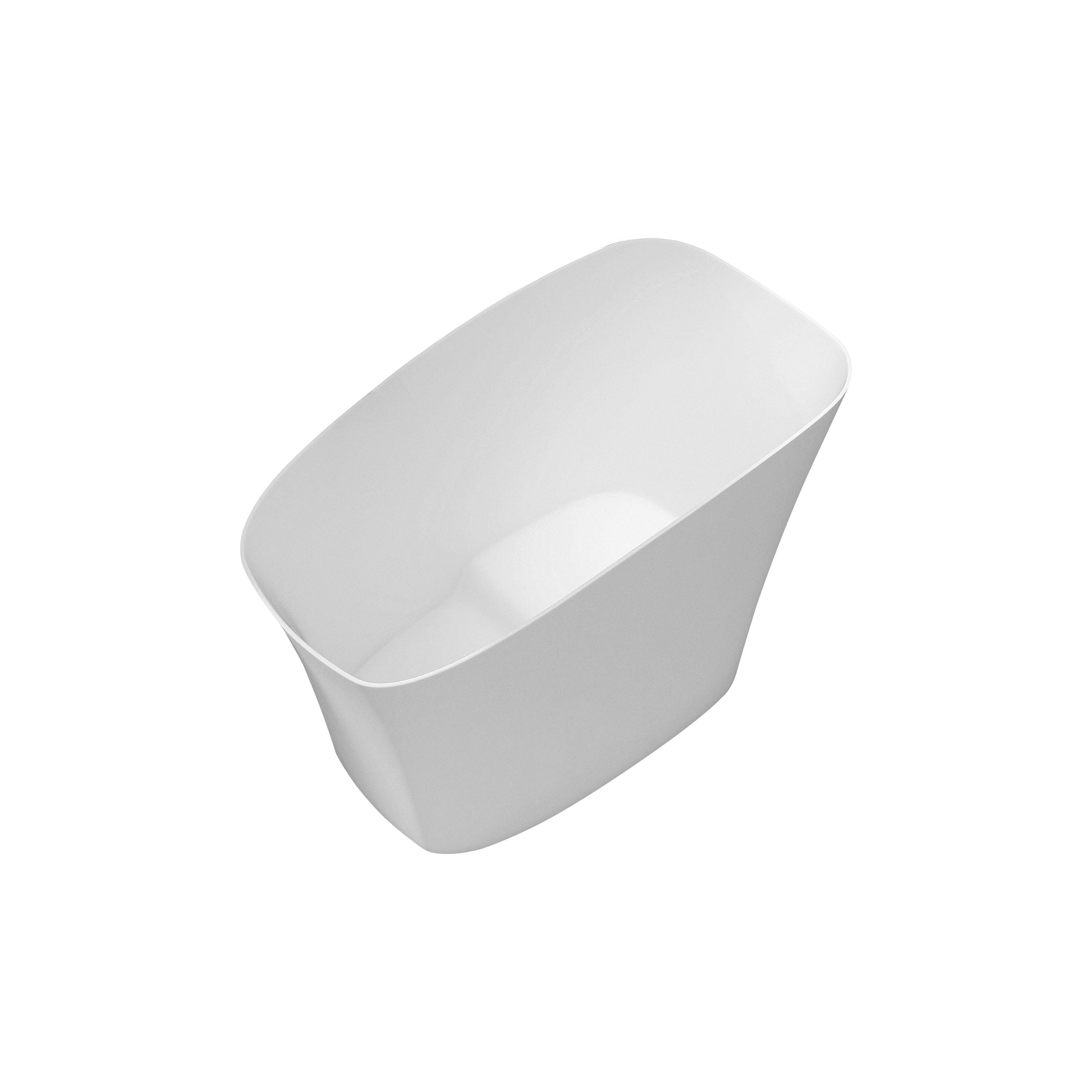 51 Inch Solid Surface Soaking Bathtub - Deep Soak Freestanding Tub