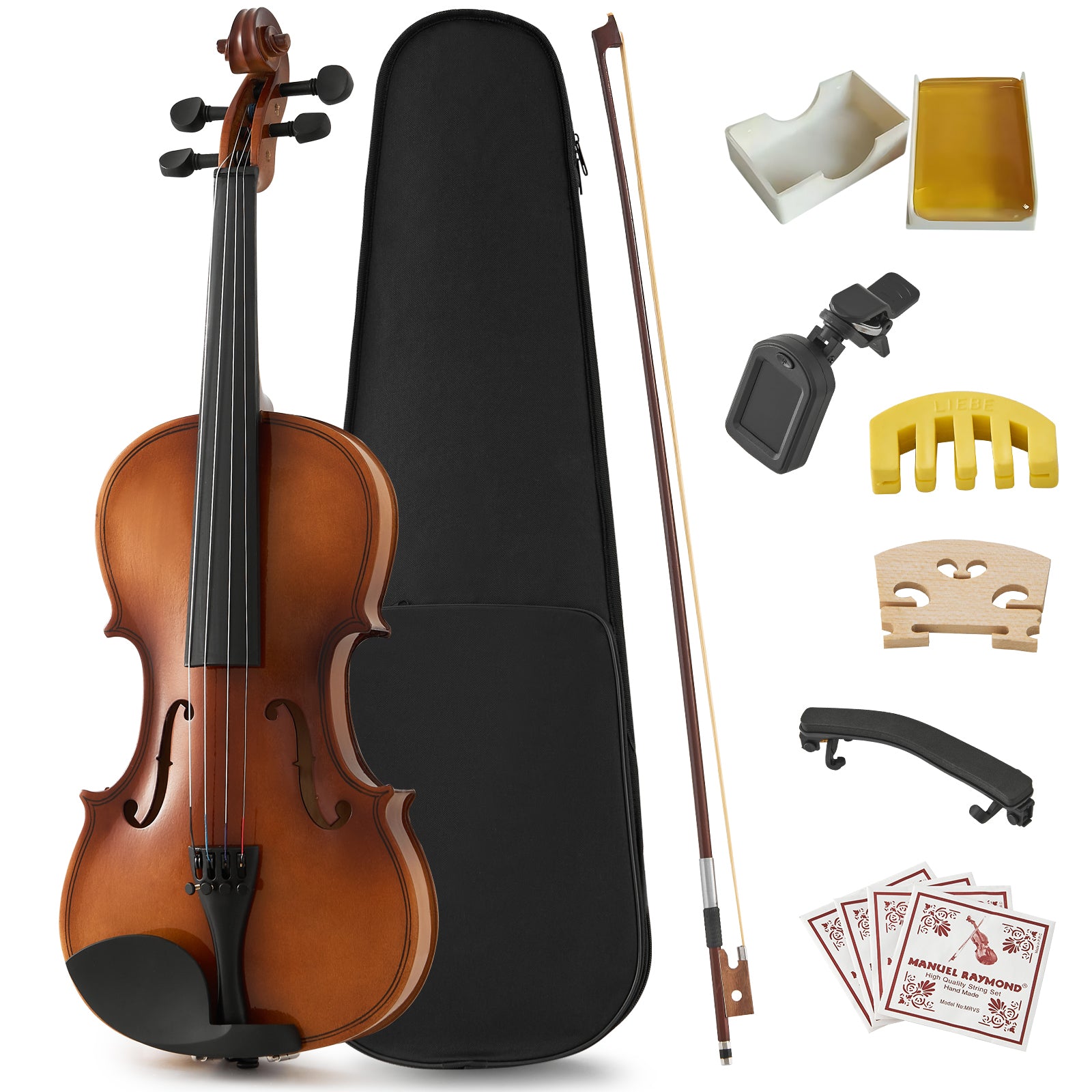 Professional 4/4 Full Size Violin Set - Durable, Lightweight Design with Stable Rich Sound, Smooth Finish & Complete Accessories, Ideal Unique Gift for Musicians