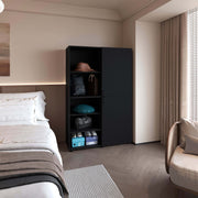 Wengue 2-Door Wardrobe with Open Storage