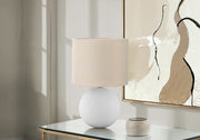 Lighting, 16'h, Table Lamp, Cream Shade, Cream Ceramic, Contemporary