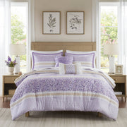 5 PCS Full/Queen Seersucker Comforter Set with Throw Pillows