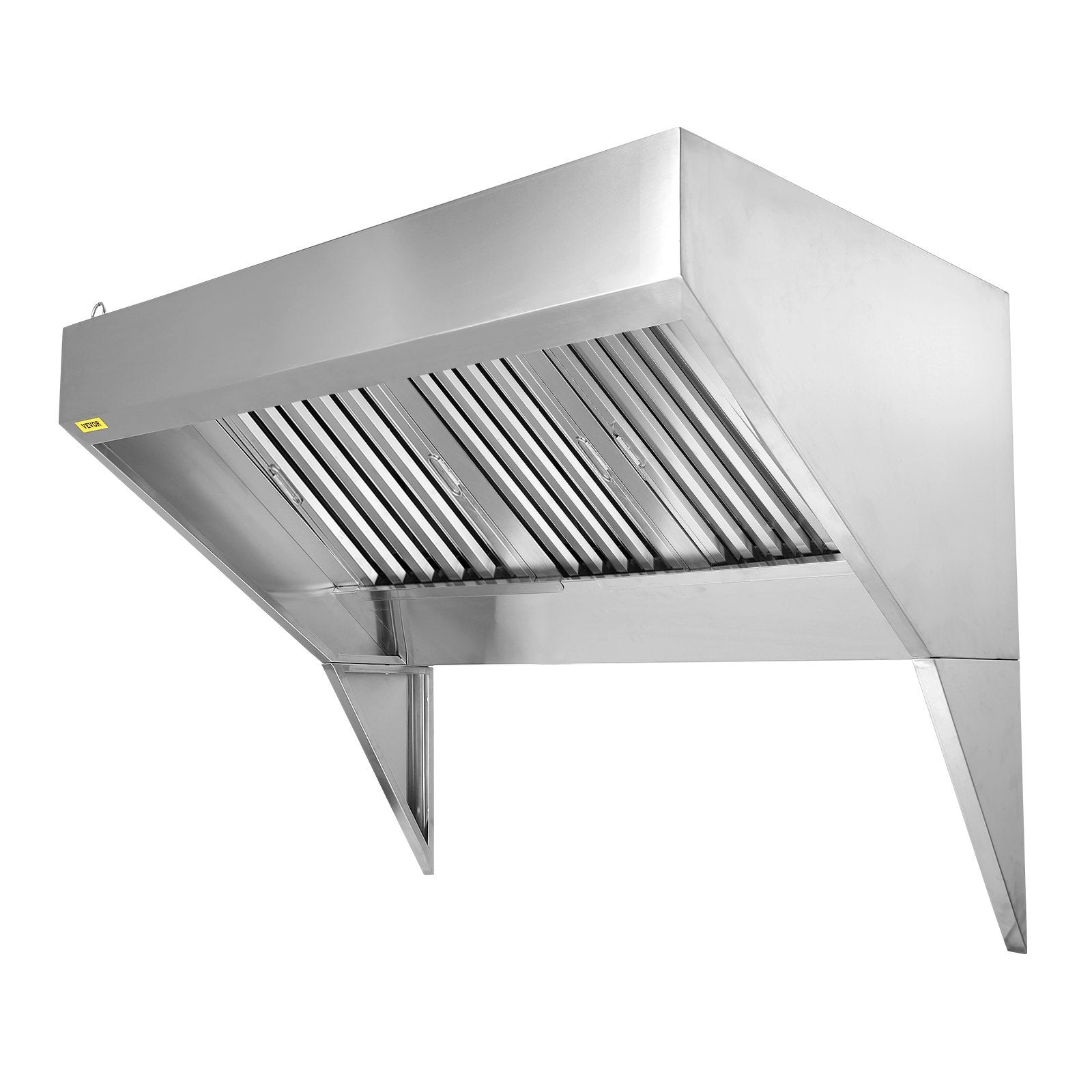 Commercial Exhaust Hood, 6FT Food Truck Hood Exhaust, 201 Stainless Steel Concession Trailer Hood with 3 Detachable U-shaped Grid Oil Filter Mesh, Rust Resistant Vent Hood for Kitchen Restaurant