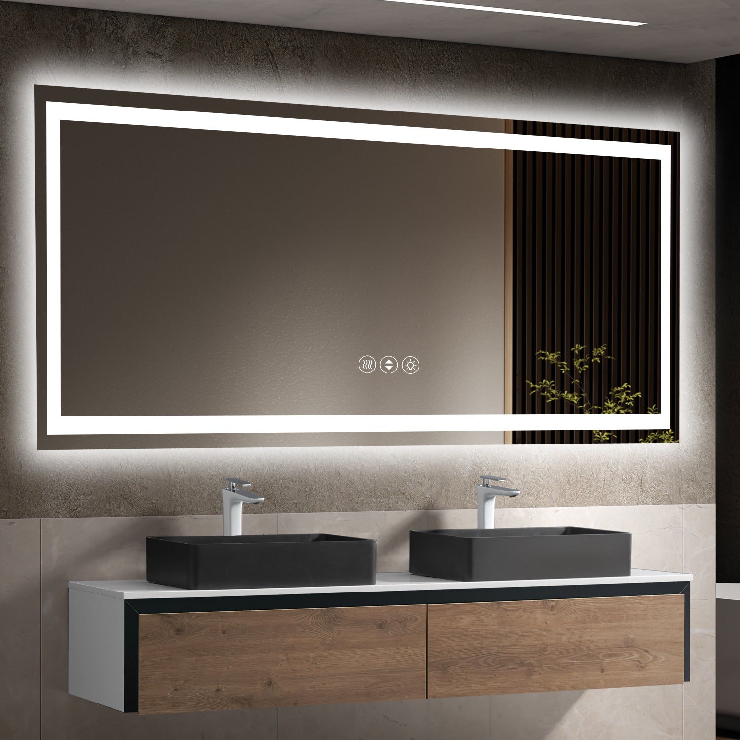 77x36 Inch Frameless LED Bathroom Mirror,Smart Mirror