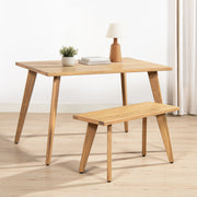 Capri 47-78.5' Solid Oak Wood 4-6 Seat Extendable Leaf Dining Table, Natural Brown Red Oak