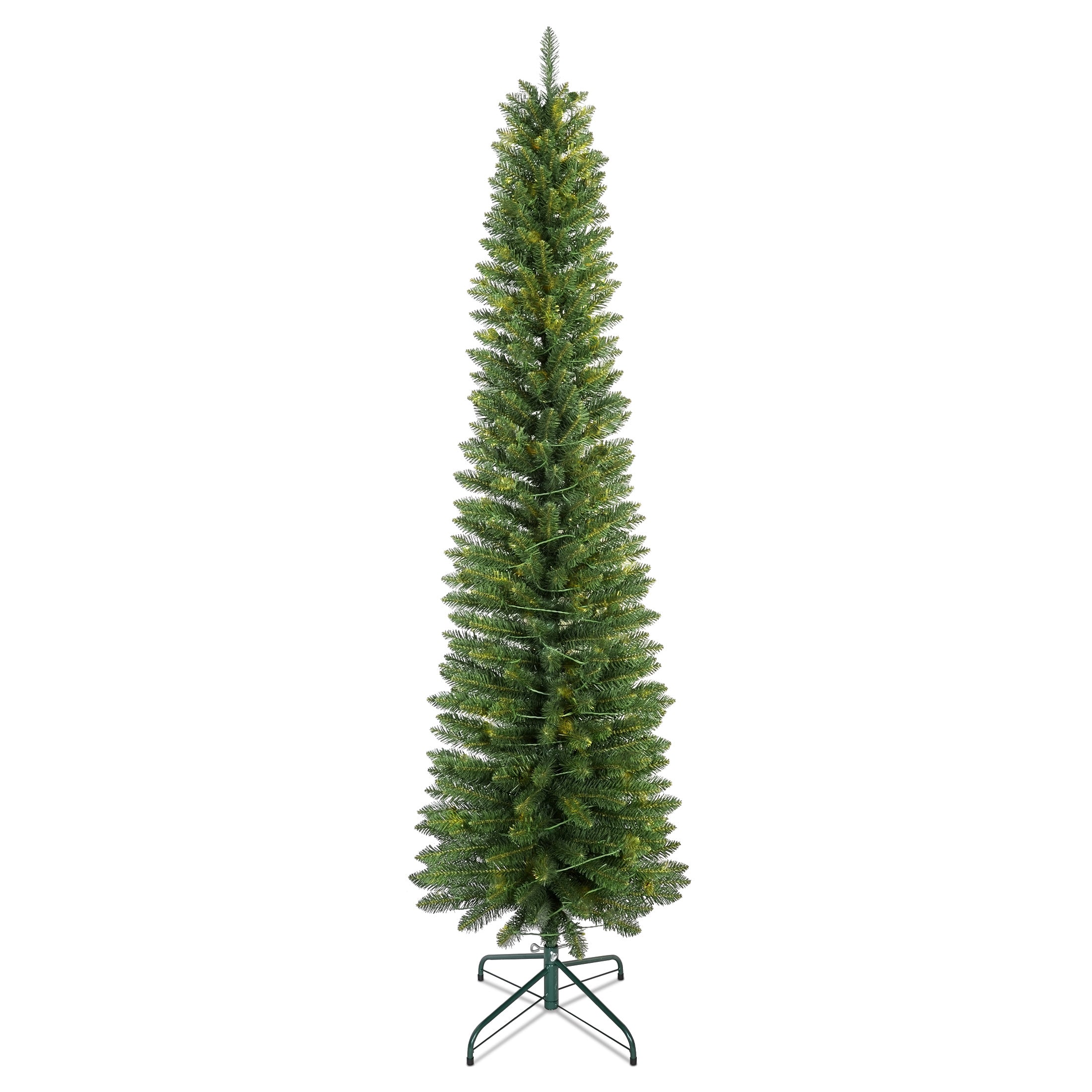5FT Green Pencil Christmas Tree – Slim PVC Tree with 263 Tips, Space-Saving Design, Stable Metal Stand, Perfect for Small Spaces & Corners