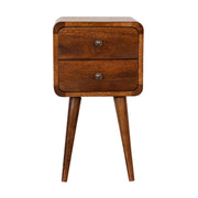 Mini Chestnut Curved Nightstand