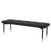 Multifunctional Black Shoe Bench with Faux PU Cushion, 59*17 Inch.It can also be used as a matching dining chair.