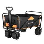 Heavy Duty 350 Lbs Capacity Collapsible Wagon, Outdoor Folding Camping Wagons, Grocery Portable Utility Cart, Adjustable Rolling Carts, All Terrain Sports Wagon with Big Wheels by Boahaus