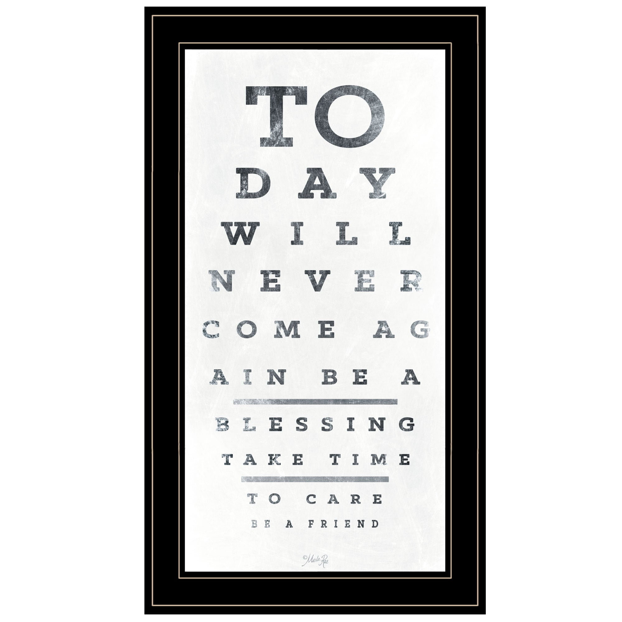 'Eye Chart I' by Artisan Marla Rae, Ready to Hang Framed Print, Black Frame