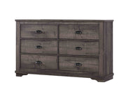 1pc Contemporary Six Drawers Dresser Bed Side Cabinet Wooden Furniture Rustic Gray Color