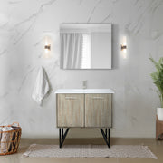 Rustic Acacia Bath Vanity 36 in. W x 20 in. D, with White Quartz Top