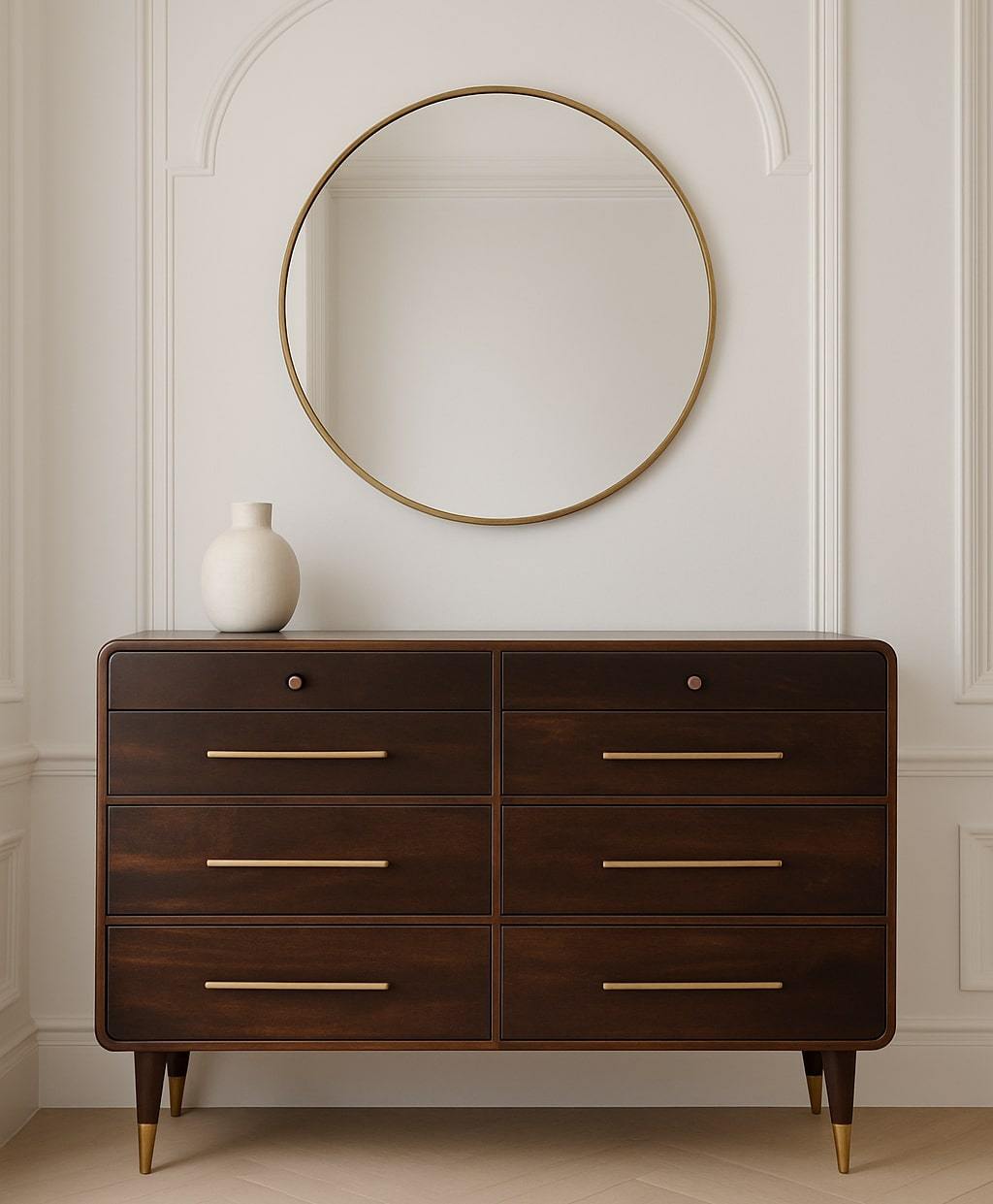 Solid Wood Hudson 8 Drawer Dresser,Brown