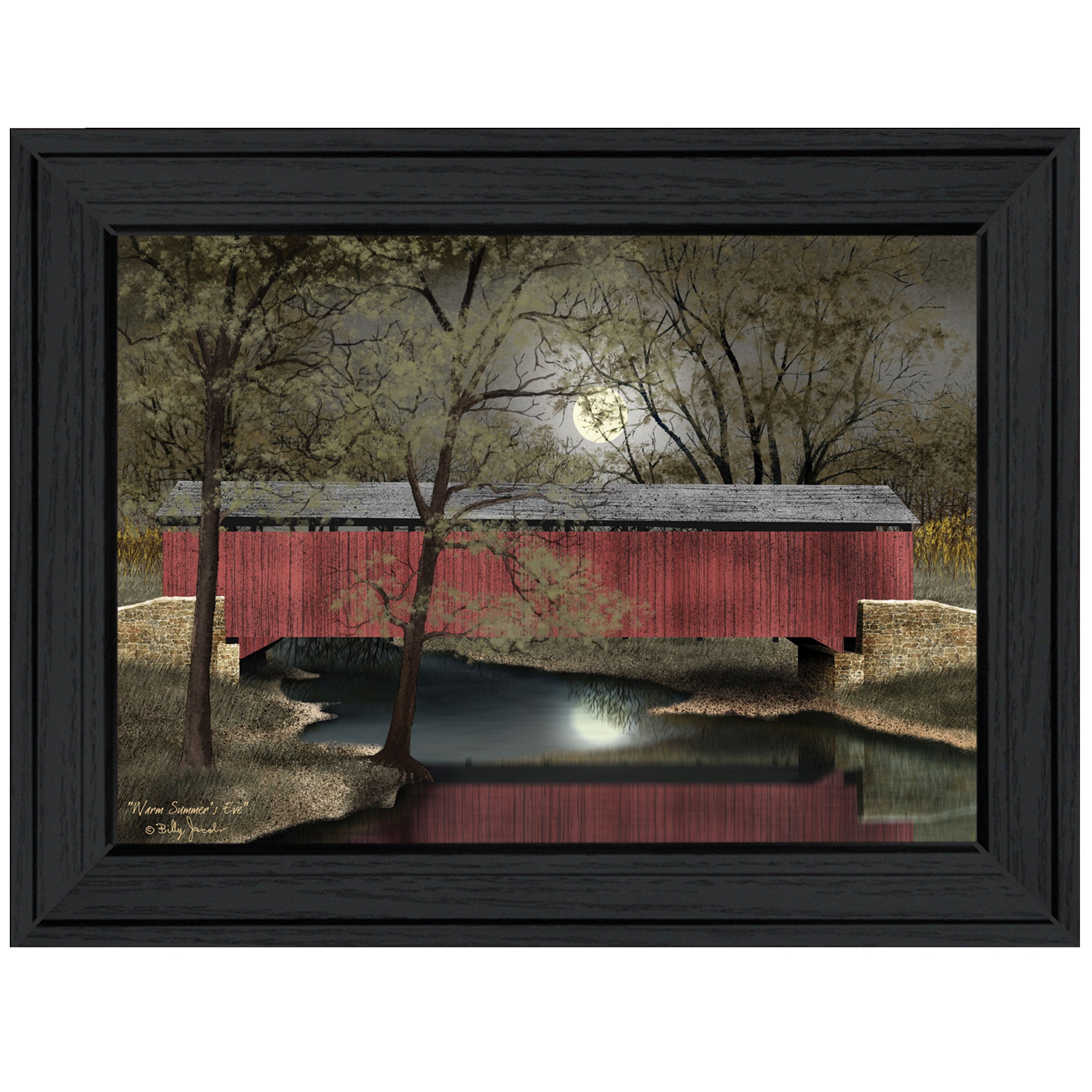 'Warm Summer's Eve' By Billy Jacobs, Ready to Hang Framed Print, Black Frame