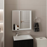 Dakota Medicine Cabinet with Mirror and Storage, Wall-Mounted Mordern Bathroom Organizer, White