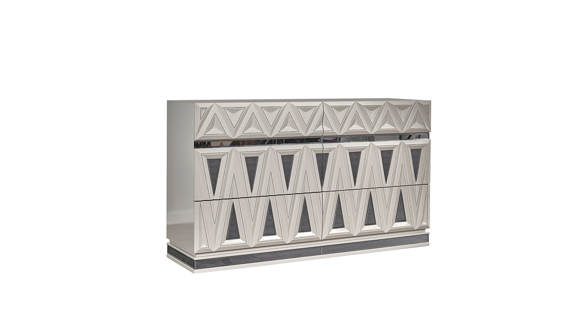 Lavita Modern & Contemporary Style 6- Drawer Dresser Made with Wood and Gold Accents in River Sand Grey  same as B009P245895 (CA inventory)