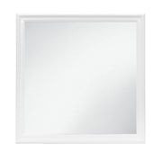 Charlston White Mirror with LED Lighting and Tempered Glass in Solid Wood Frame