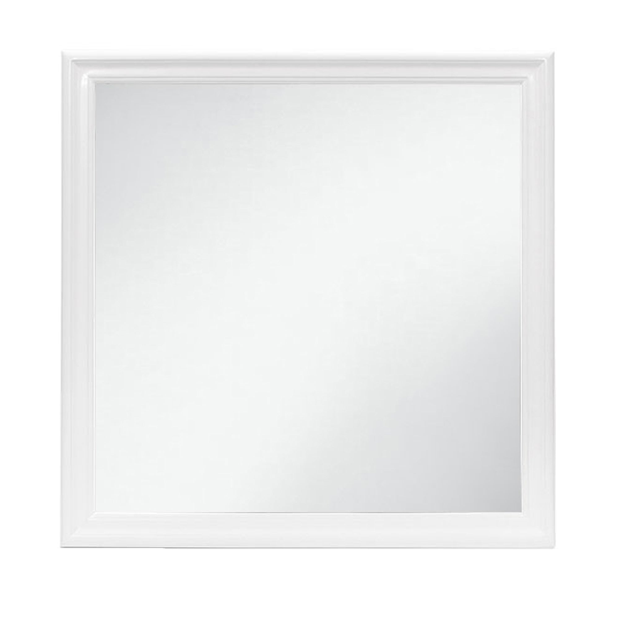 Charlston White Mirror with LED Lighting and Tempered Glass in Solid Wood Frame
