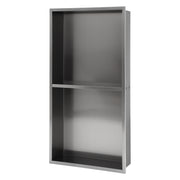 13' x 25' Gunmetal Black Stainless Steel Shower Niche Double Shelf with Corrosion Resistance