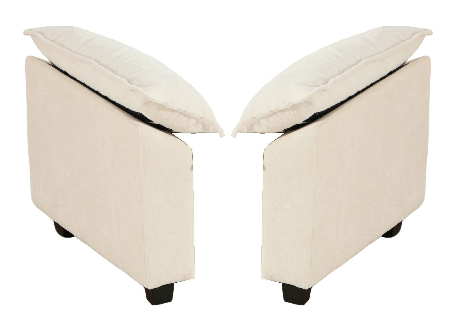 Cloud Sofa Armrests only, Modern Sectional Couch, for Living Room Bedroom and Apartment, Comfy Double Layer Upholstered Seat Cushion, Breathable Chenille Fabric, Beige,SW504CBG