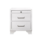 Civic White Nightstand Solid Wood MDF Elegant Storage Solution