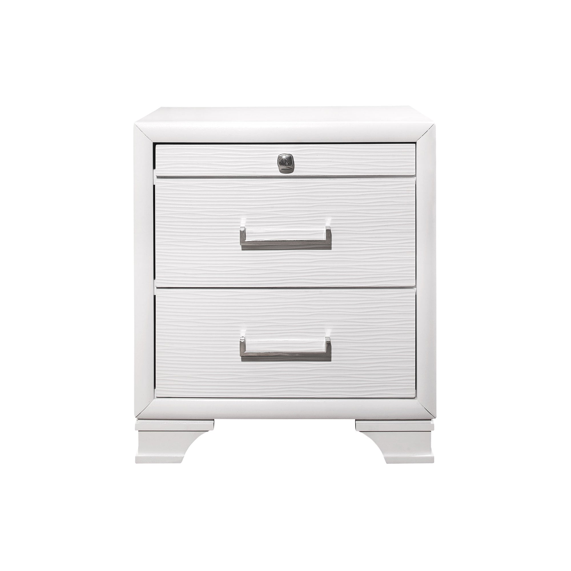 Civic White Nightstand Solid Wood MDF Elegant Storage Solution