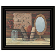 'Country Bath' by Pam Britton, Ready to Hang Framed Print, Black Frame