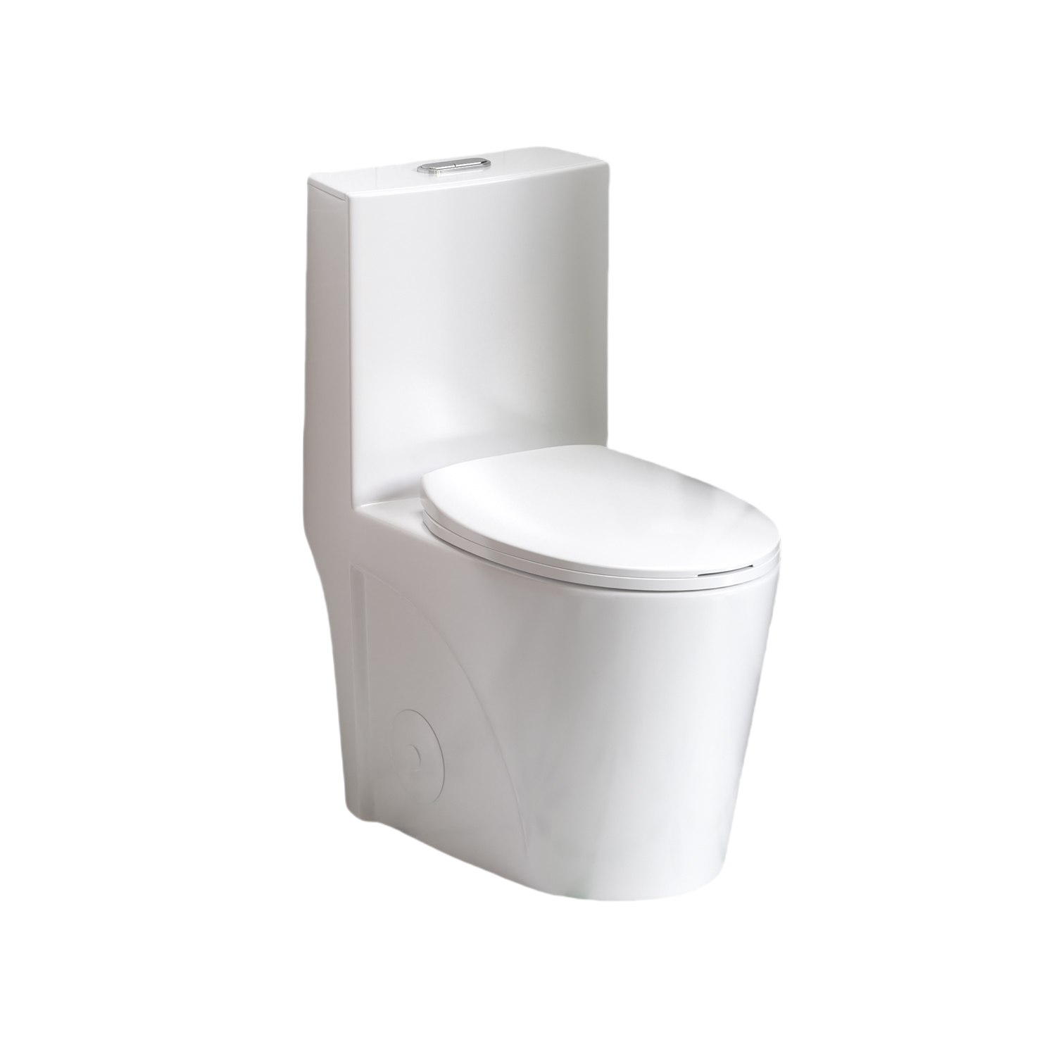 Glossy White Tornado Flush One-Piece Toilet with Dual Flush, Soft Close Seat, ADA Height