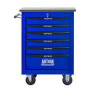 6 Drawers Multifunctional Tool Cart with Wheels,Metal Rolling Tool Cart Storage for Garage Workshop Warehouse Repair Shop--With Stainless Steel Roof- BLACK&BLUE
