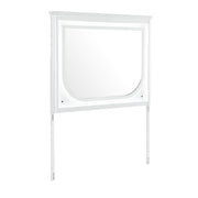 BRENDA Grey Mirror with LED Lighting and Silver Accent Detailing in Wood, 44.88 x 2.40 x 36.02 inches