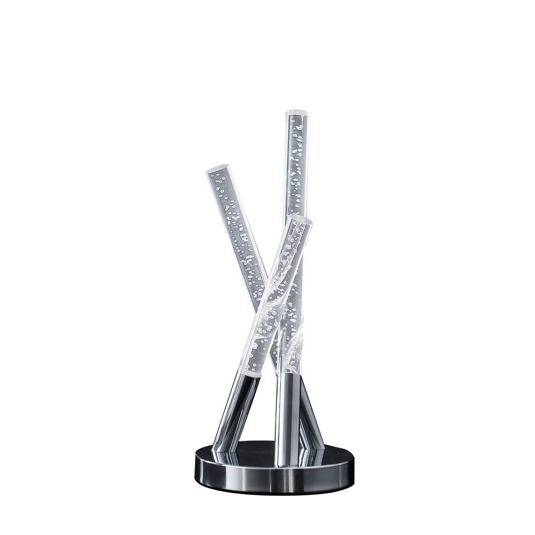 14.5' In Carina Modern 3 Acrylic Upright Leg Stix Led Silver Metal Table Lamp