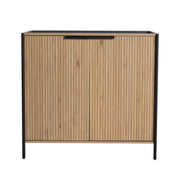 Contemporary 36' Freestanding Bathroom Vanity with Adjustable Shelves in Light Coffee Plywood