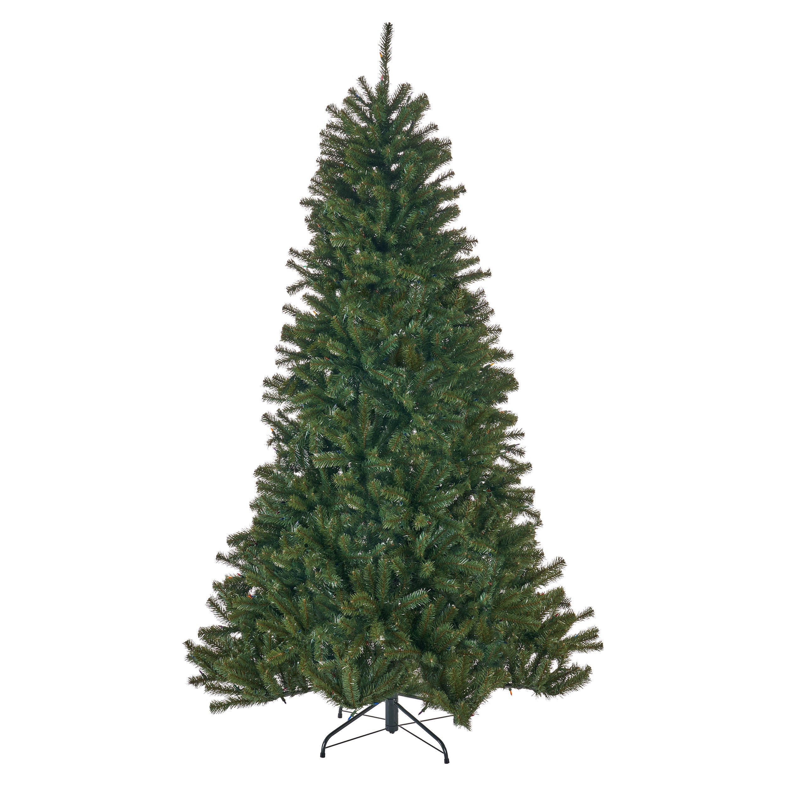 7' Noble Hinged Christmas Tree with 500 MultiLights - Green PVC, 48' Diameter