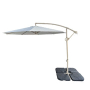 without Plastic base -10ft Offset Patio Umbrella - Offset Hanging Cantilever Patio Outdoor Market Umbrella Protection with Easy Tilt Adjustment and Crank for Pool Deck and Garden (TOP  Colour Beige)