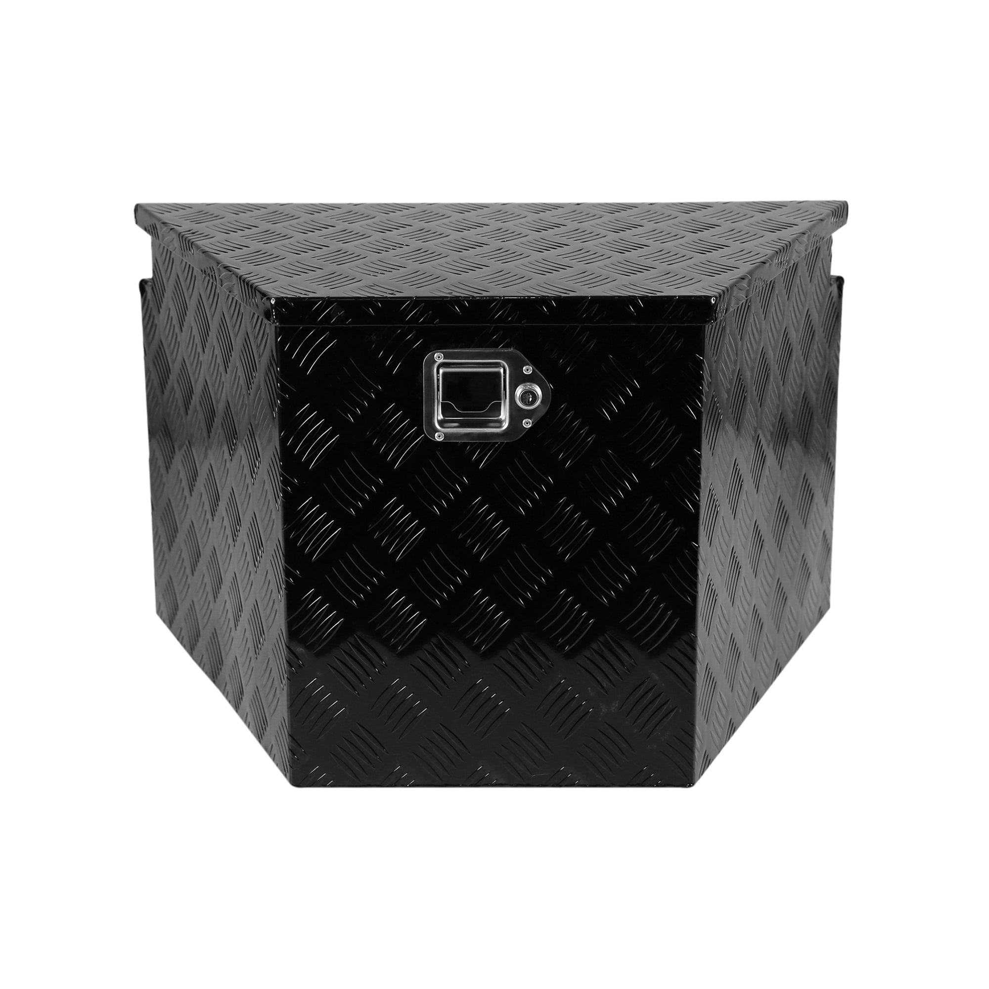 Trailer Tongue Box, Aluminum Alloy Diamond Plate Tongue Box Tool Chest, Heavy Duty Trailer Box Storage with Lock and Keys, Utility Trailer Tongue Box for Pickup Truck, RV, Trailer, 28.5'x17.7'x18.5'
